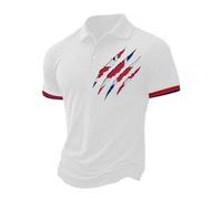 Polo Uomo, Camicia Casual dalla vestibilità Comoda Colletto Abbottonato Maniche Corte Ideale per L'Estate E per Tutti I Giorni Tessuto Traspirante E Confortevole (Bianco S)