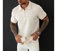 Polo uomo con collo con cerniera a un quarto, casual da lavoro da golf, idea regalo per il ragazzo L,M,S,XL,XXLColore unicoTessuto