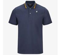 Polo Uomo K-WAY Jud Cotone Manica Corta Collo Rigato K7121JW K89 Blu Notte