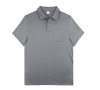 Polo Uomo Manica Corta, Camicia Uomo Maniche Corte, Camicia da Uomo con Vista A Volo D'Uccello Manica Corta Tasche Esterne Larghe Tinta Unita per Europa E Stati Uniti (Grigio M)