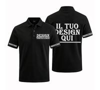 Polo Uomo Manica Corta Personalizzata Polo da Lavoro Personalizzate con Foto Testo, Ideale per Eventi Squadre o aziende, Regalo Personalizzato per la Festa del papà anniversari Club Golf Compleanno