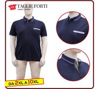 polo uomo manica corta t-shirt cotone TAGLIE FORTI da 2XL a 6XL Re del Mare