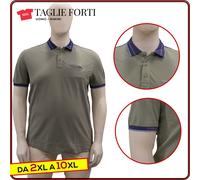 polo uomo manica corta t-shirt cotone TAGLIE FORTI da 2XL a 6XL Re del Mare