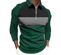 Polo Uomo Manica Lunga Cotone Polo Uomo 1/4 Zip Polo In Cotone Piqué Vestibilità Regular Maglietta Basic Cotone Con Logo Ricamato T-Shirt Polo Uomo Cotone Abbigliamento Tennis Uomo House Coat
