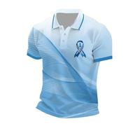 Polo Uomo Maniche Corte Top Per Sensibilizzazione Sul Cancro Alla Prostata