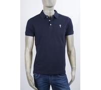 POLO UOMO MARKUP IN COTONE PIQUE 3 BOTTONI SLIM FIT BLU CON RICAMO BASICA