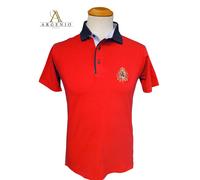 Polo Uomo rosso Stemma Regno due Sicilie in cotone made in italy Argenio Napoli