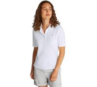 Tommy Hilfiger Donna Maglietta Polo Maniche Corte Regular Fit, Bianco (Ecru), M