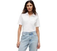 Tommy Hilfiger Donna Maglietta Polo Maniche Corte Regular Fit, Bianco (Ecru), L