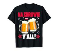 Polonia Na Zdrowie YALL Beer Toast Due Tazze Celebrazione Maglietta