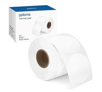 POLONO Etichette Termiche Dirette Rotonde Bianche 2", Etichette Adesive Termiche, Etichette Stampante Termica per Spedizioni, Design DIY, Codici, Compatibili con Munbyn, Zebra, Rollo (750 PZ)