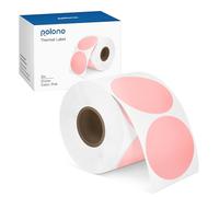 POLONO Etichette Termiche Dirette Rotonde Rosa 2", Etichette Adesive Termiche, Etichette Stampante Termica per Spedizioni, Design DIY, Codici, Compatibili con Munbyn, Zebra, Rollo (750 PZ)
