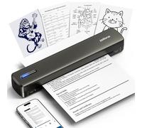 POLONO, stampante termica A4 wireless per viaggi, stampante mobile A4 supporto per 8,5"x11" carta US, stampante portatile compatibile con iOS, Android, laptop per ufficio, auto, marrone