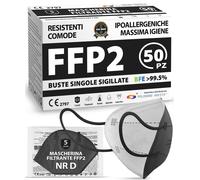 Polonord Adeste 50 Mascherine FFP2 nere CertCE Buste singole sigillate Sicura