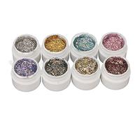 Poloso Gel Glitter, 8 Colori Olografico Riflettente Scintillante Lucido Smalto Lampeggiante per Unghie Set per Fai Te e Salone di Salone di Manicure e Salone Art