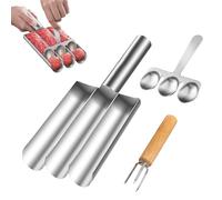 Polpette Maker in Acciaio Inox, Kitchen Polpette Maker Multifunzione Cucina Tripla Polpette Maker Macchina per Polpette Antiaderenti DIY Polpette Fare Strumenti per Gelato Gamberetti Stampi Scorrevoli