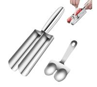 Polpette Maker Macchina, 2 Tubi Sferici per Polpette, Former per Polpette in Acciaio Inox, Polpettista con Cucchiaio, Kitchen Polpette Maker Multifunzione Cucina, Attrezzi da Cucina