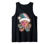 Polpo colorato Che Indossa Il Cappello di Babbo Natale Canotta