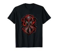 Polpo con Cremisi Luce Fessure Deep Sea Art Maglietta