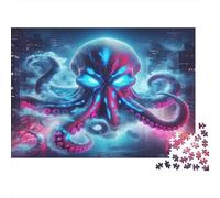 Polpo dell Abisso Puzzle 1000 Pezzi Carta per Adulti Stile Città Notturna Gioco di Puzzle 1000 Pezzi Relax Casa Regalo 70x50cm/1000pcs