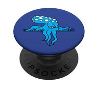 Polpo dietro il muro recinzione segno borsa sembra arrabbiato comico divertente PopSockets PopGrip Adesivo