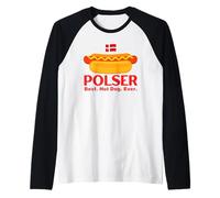 Polser Danimarca Hot Dogs Danese Top, Magliette e Accessori Maglia con Maniche Raglan