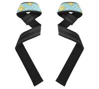 Polsiere bianche a pois gialli per sollevamento pesi, 66 cm, antiscivolo, coppia di cinghie da palestra per sollevamento pesi, bodybuilding, allenamento della forza almohadillas de neopreno para gym