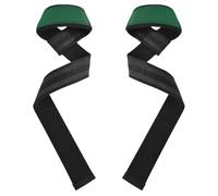 Polsiere e cinghie di sollevamento, 66 cm, in neoprene, imbottite, per sollevamento pesi, stacchi da terra, esercizi, allenamento della forza, colore: verde smeraldo