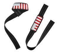 Polsiere e cinghie di sollevamento con bandiera civile degli Stati Uniti (utilizzata dai cittadini sovrani), 66 cm, in neoprene, imbottite, per sollevamento pesi, bodybuilding, powerlifting, forza