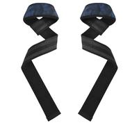 Polsiere in velluto blu e cinghie per sollevamento pesi, 66 cm, coppia di cinghie da palestra per sollevamento pesi, palestra, stacco da terra, allenamento