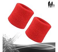 Polsiere per il sudore unisex in vari colori. Set di 2 polsini per attività sportive quali tennis, padel, palestra, corsa. Fasce polso unisex in morbida spugna elasticizzata. (Rosso)