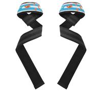 Polsiere per sollevamento pesi a righe bianche e blu, 66 cm, coppia di cinghie da palestra per powerlifting, allenamento della forza, bodybuilding almohadillas de neopreno para gym