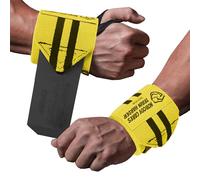 Polsiere per sollevamento pesi con passante per pollice resistente, powerlifting, cross training, bodybuilding, 45,7 cm, grado professionale per allenamento in palestra, sollevamento pesi e