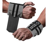 Polsiere per sollevamento pesi con passante per pollice resistente, powerlifting, cross training, bodybuilding, 45,7 cm, grado professionale per allenamento in palestra, sollevamento pesi e