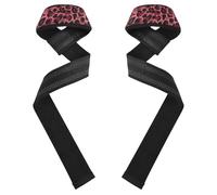 Polsiere per sollevamento pesi con stampa leopardata, 66 cm, antiscivolo, coppia di cinghie da palestra per sollevamento pesi, bodybuilding, allenamento della forza