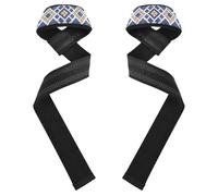 Polsiere piatte con motivo geometrico ottagonale per sollevamento pesi, 66 cm, in neoprene, imbottite, coppia di cinghie da palestra per allenamento, palestra, powerlifting, bodybuilding guantes de
