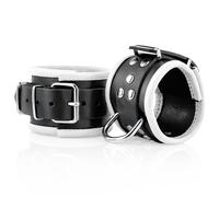Polsini bondage in pelle nero bianco - BDSM MEO Germany