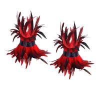 Polsini da donna in piuma con taglio a coste, accessorio per feste gotiche, フリーサイズ