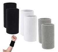 Polsini Lunghi Fasce, 6 Pezzi Assorbente Fasce Da Polso, Polsini Disport, Polsini Tergisudore, Polsino Disport, 15 x 8 Cm,Per Sport, Yoga, Tennis, Squash, Badminton, Pasta, Basket