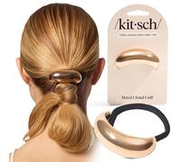 Polsini per capelli Kitsch dorati - Polsini per coda di cavallo in metallo per donne - Supporto elegante e durevole per trecce e aggiornamenti di