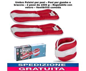 Polsini per pesi - Pesi per gambe e braccia - 2 pezzi da 1000 g. Regolabile