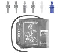 Polsino di ricambio per pressione sanguigna extra large, regolabile, per adulti, con 6 connettori, compatibile con la maggior parte dei monitor BP (extra large-grigio)