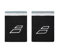 Babolat Wristband, Jumbo Terry-Braccialetto Porta Asciugamani, Colore: Nero/Bianco, Taglia Unica, Assorbimento rapido del Sudore, Larghezza: 10,5 cm, Accessorio Sportivo Unisex Adulto