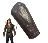 Polsino medievale - Braccio regolabile in finta pelle per cosplay Vambrace Protection | Comoda clip unisex Easy Buckle Fit | per Halloween Rinascimento Festival
