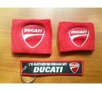 POLSINO SERBATOIO OLIO FRENO E FRIZIONE DUCATI ROSSO / NERO + PORTACHIAVI