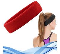 Polsino Sudore 2 pezzi - Polsiere per il sudore Polsini e Fascie Capelli unisex in vari colori. Set di 2 polsini per attività sportive quali tennis, padel, palestra, corsa. (Fascia Rossa)