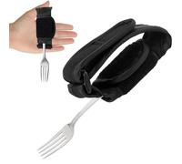 Polsino Universale, Portautensili per Contenere Utensili, supporto per cucchiaio e forchetta, Polsino per Assistenza Alimentare per pazienti con Parkinson e presa debole, Cinghia di Presa Regolabile