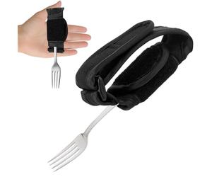 Polsino Universale, Portautensili per Contenere Utensili, supporto per cucchiaio e forchetta, Polsino per Assistenza Alimentare per pazienti con Parkinson e presa debole, Cinghia di Presa Regolabile