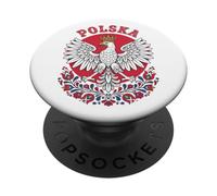 Polska, aquila bianca, arte popolare, design con simbolo polacco PopSockets PopGrip Adesivo