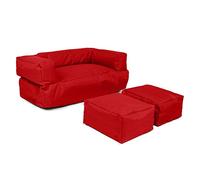 Poltrona 2 pl + pouf bambini Rosso